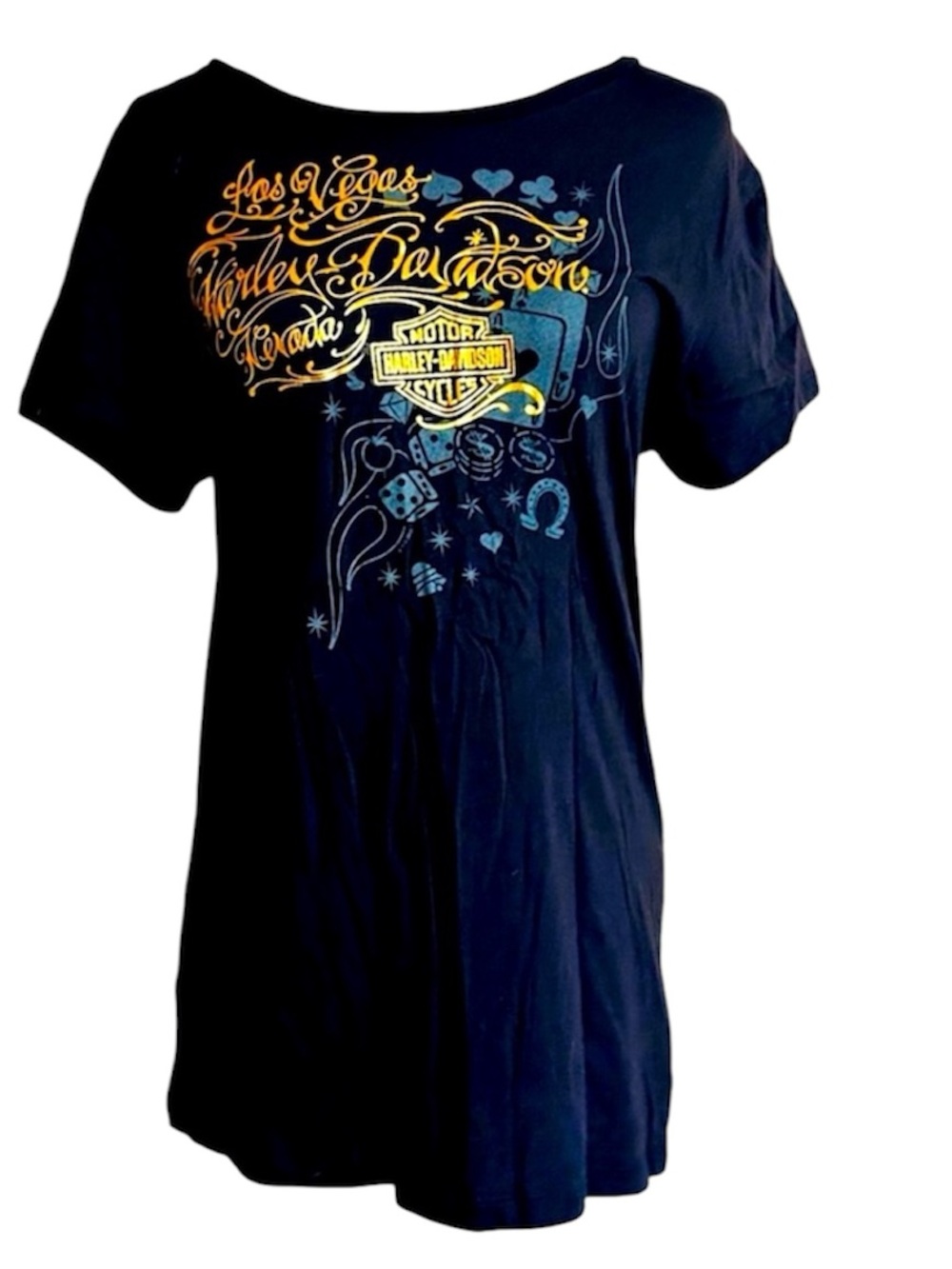 Harley Davidson Las Vegas Nevada Black & Gold Top